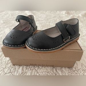 L’Amour Black Leather Mary Janes
